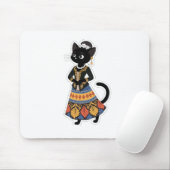 Zwarte Kat Batik Kunst Muismat (Met muis)