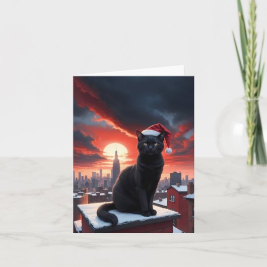 zwarte kat bedankkaart (Voorkant)