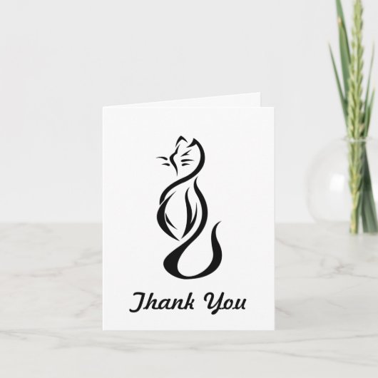 Zwarte kat Bedankt Opmerking (Voorkant)