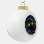 Zwarte Kat Besneeuwde slee-rit Kerst Decoratie (Links)