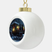 Zwarte Kat Besneeuwde slee-rit Kerst Decoratie (Rechts)