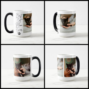Zwarte kat beste kat moeder foto collage magische mok