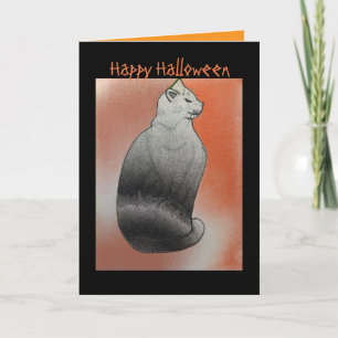 Zwarte Kat Bewerkbare Halloween Kaart
