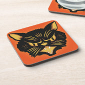 Zwarte kat bier onderzetter (Linkerzijde)