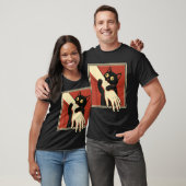 Zwarte Kat Bijt Arm T-shirt (Unisex)