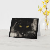 Zwarte Kat-Birthday-kaart, 70-pagina's aanpassen Kaart (Gele Bloem)