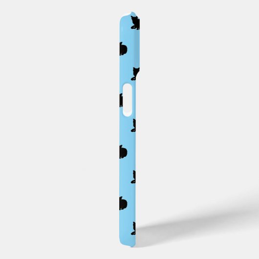 Zwarte kat (blauw) Case-Mate iPhone case (Achterkant / Rechts)