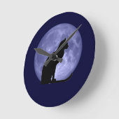 Zwarte Kat Blauwe Moon klok (Hoek)