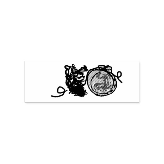 Zwarte Kat blij herfst Zelfinktende Stempel (Design)