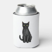 Zwarte kat blikjeskoeler (Blikje Voorkant)