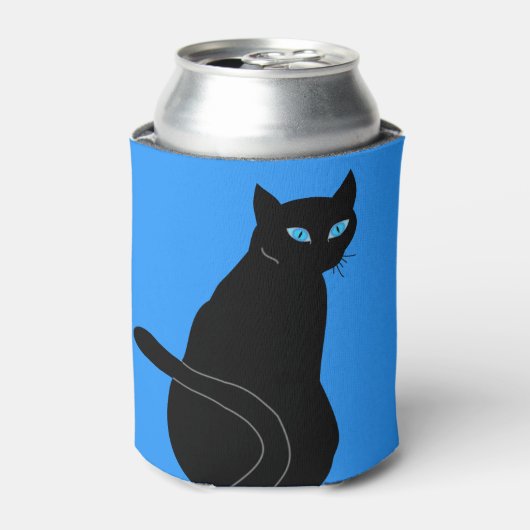 Zwarte kat blikjeskoeler (Blikje Voorkant)