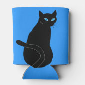 Zwarte kat blikjeskoeler (Achterkant)