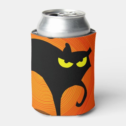 Zwarte kat blikjeskoeler (Blikje Voorkant)