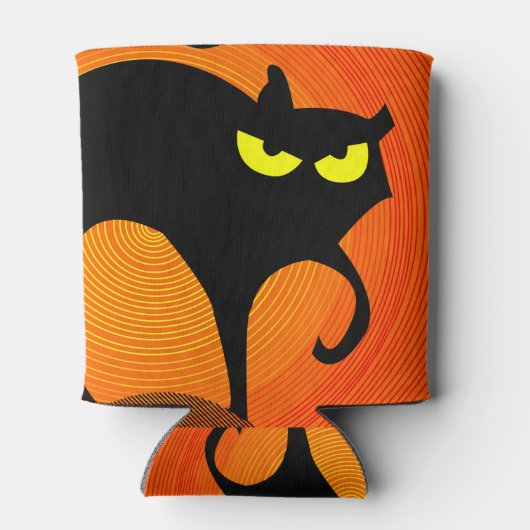 Zwarte kat blikjeskoeler (Achterkant)