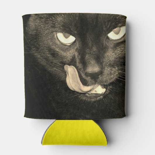 Zwarte kat blikjeskoeler (Achterkant)