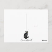 zwarte kat bloem achtergrond briefkaart (Achterkant)