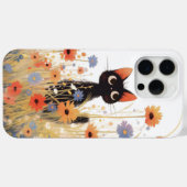 Zwarte Kat Bloemen Retreat Case-Mate iPhone Case (Achterkant (horizontaal))