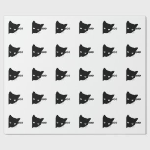 Zwarte kat boe Halloween cadeau katten Cadeaupapier