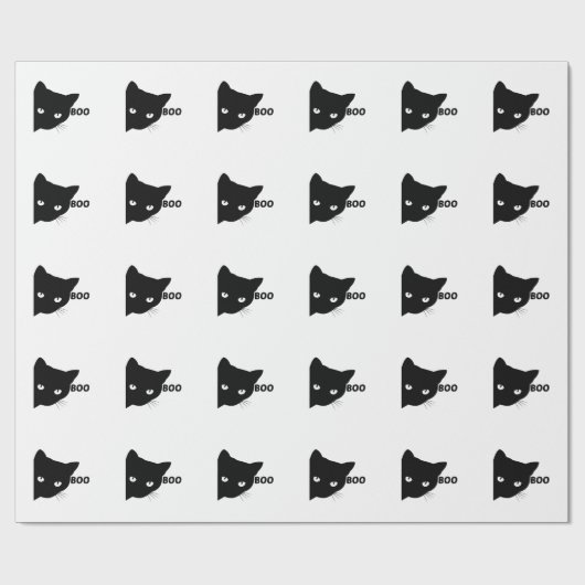 Zwarte kat boe Halloween cadeau katten Cadeaupapier (Vlak)