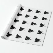 Zwarte kat boe Halloween cadeau katten Cadeaupapier (Uitgerold)