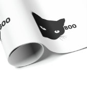 Zwarte kat boe Halloween cadeau katten Cadeaupapier (Rol Hoek)