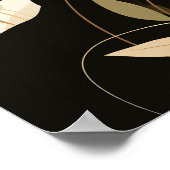 Zwarte kat boho moderne kunst poster (Hoek)