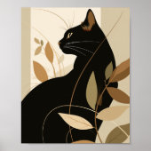 Zwarte kat boho moderne kunst poster (Voorkant)