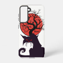 Zwarte Kat Boom Samsung Galaxy Hoesje – Wit