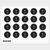 Zwarte Kat Botten Vleermuizen Halloween Ronde Sticker (Vel)