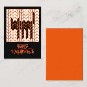 ZWARTE KAT BREI 3.5x2.5 Platte Halloween Notitieka Notitiekaartje