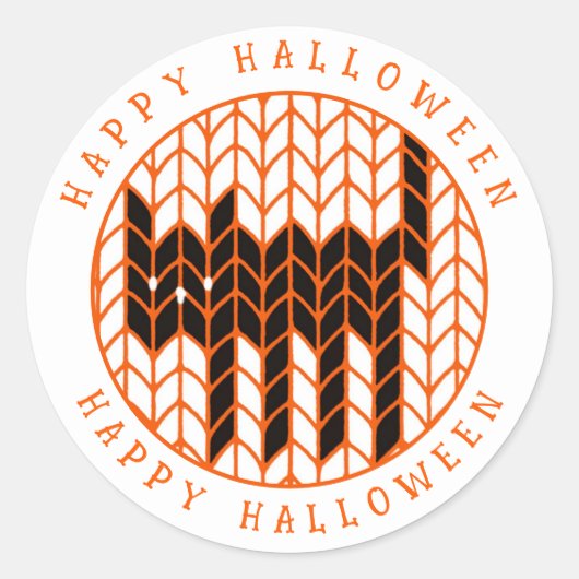 ZWARTE KAT BREI Grote Ronde Envelope Afsluitzegels Ronde Sticker (Voorkant)