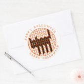 ZWARTE KAT BREI Grote Ronde Envelope Sluitzegels Sticker (Envelop)
