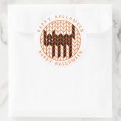 ZWARTE KAT BREI Grote Ronde Envelope Sluitzegels Sticker (Tas)