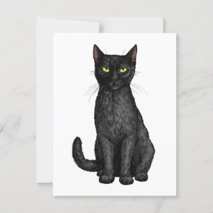 Zwarte kat briefkaart