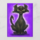 Zwarte kat briefkaart (Voorkant)
