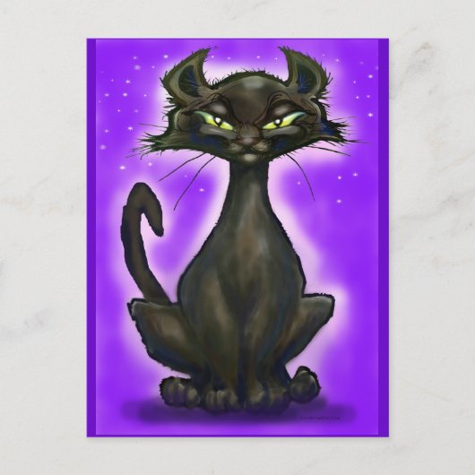 Zwarte kat briefkaart (Voorkant)