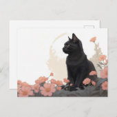 zwarte kat briefkaart (Voorkant / Achterkant)