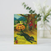 Zwarte kat briefkaart (Staand voorkant)