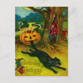 Zwarte kat briefkaart (Voorkant)