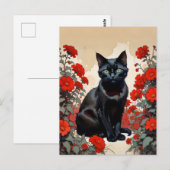 zwarte kat briefkaart (Voorkant / Achterkant)