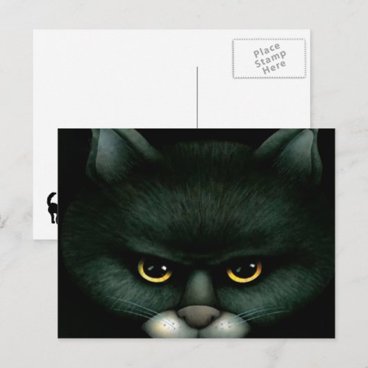 Zwarte kat - Briefkaart (Voorkant / Achterkant)
