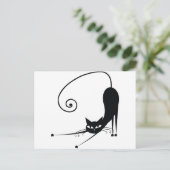 Zwarte kat briefkaart (Staand voorkant)