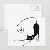 Zwarte kat briefkaart (Voorkant / Achterkant)