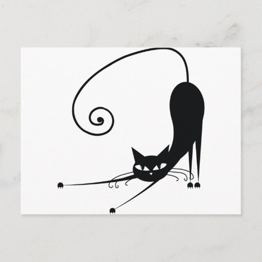 Zwarte kat briefkaart (Voorkant)