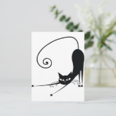 Zwarte kat briefkaart (Staand voorkant)