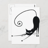 Zwarte kat briefkaart (Voorkant / Achterkant)