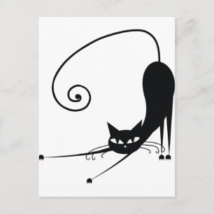 Zwarte kat briefkaart