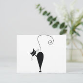 Zwarte kat briefkaart (Staand voorkant)