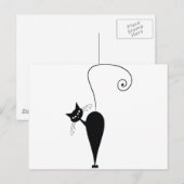 Zwarte kat briefkaart (Voorkant / Achterkant)