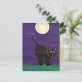 zwarte kat briefkaart (Staand voorkant)